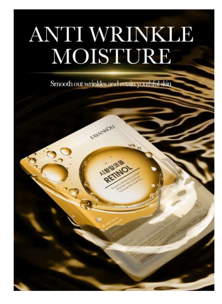 FAYANKOU 10 Packs Moisturizing Hydreating Faical Mask Hyaluronic Acid Faical Mask  Vitamin C Faical Mask Retinol  Snail Serum Collagen Faical Mask - Image 4