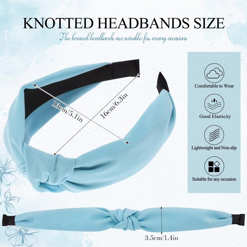 obeoby 8Pcs Girls Headbands, Knotted Headbands for Teen Girls Summer Outdoor Outfit Light Multicolor Series Easter Basket Stuffers Hair Accessories Trendy Stuff - Image 2