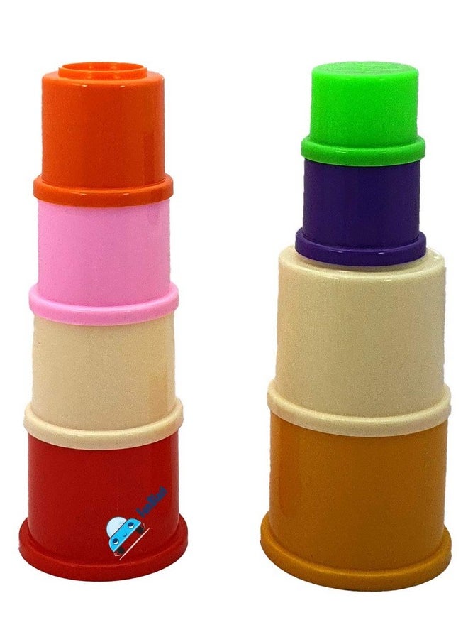 FunBlast FunBlast Stacking Nesting Drum Cups Toys For Kids Learning Toy For Kids - (8 Pcs Blocks),Multicolor  - Image 1