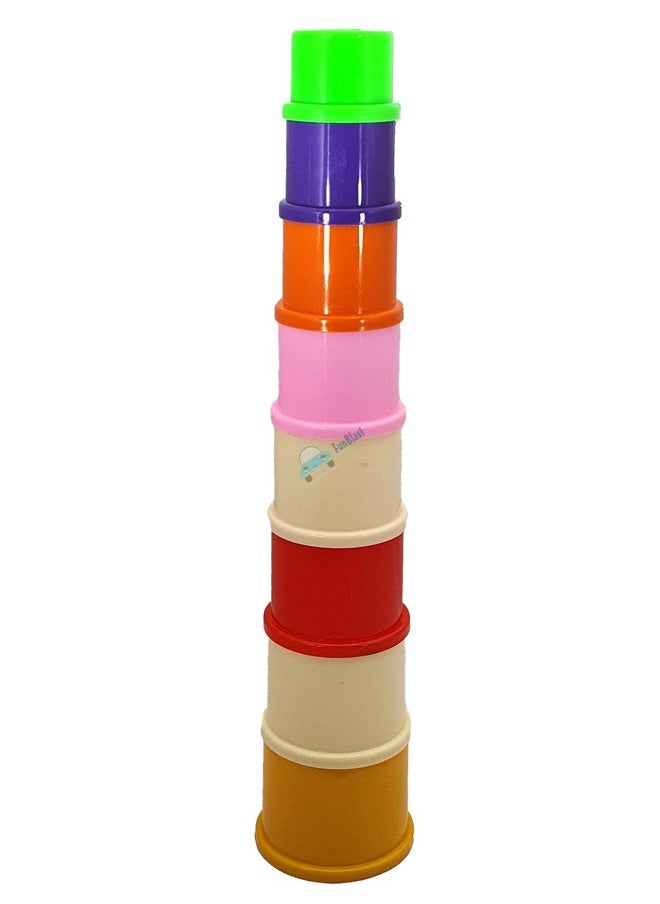 FunBlast FunBlast Stacking Nesting Drum Cups Toys For Kids Learning Toy For Kids - (8 Pcs Blocks),Multicolor  - Image 5