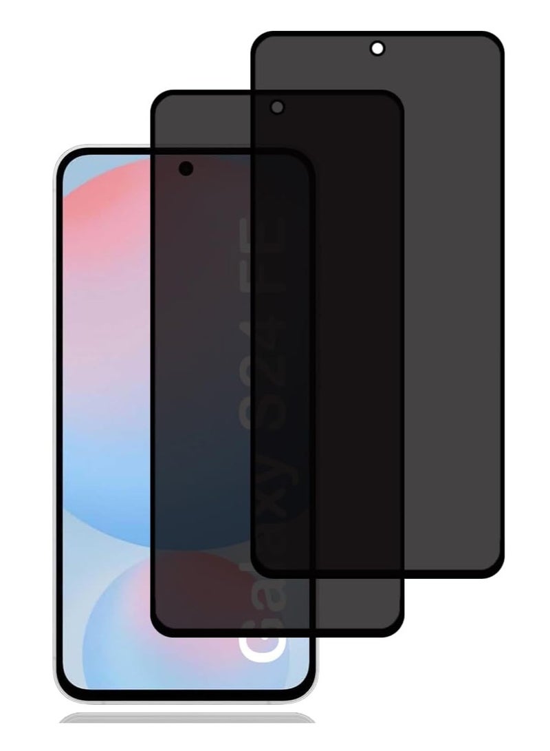 Glass Privacy Screen Protector for Samsung Galaxy S24 FE 5G [2 Pack],Anti-Spy Tempered Glass Film,9H Hardness,Anti Scratch,Anti Fingerprint,Bubble-Free,Anti-Spy Screen Protector for Samsung Galaxy S24 FE - Image 1