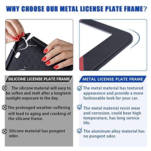 GZSH Matte License Plate Frames for BMW Aluminum Alloy 3 Color License Plate Cover Holder fits for All BMW License Plates Sports Logo Universal License Plate Covers Accessories for Front and Rear Car Tags - Image 3