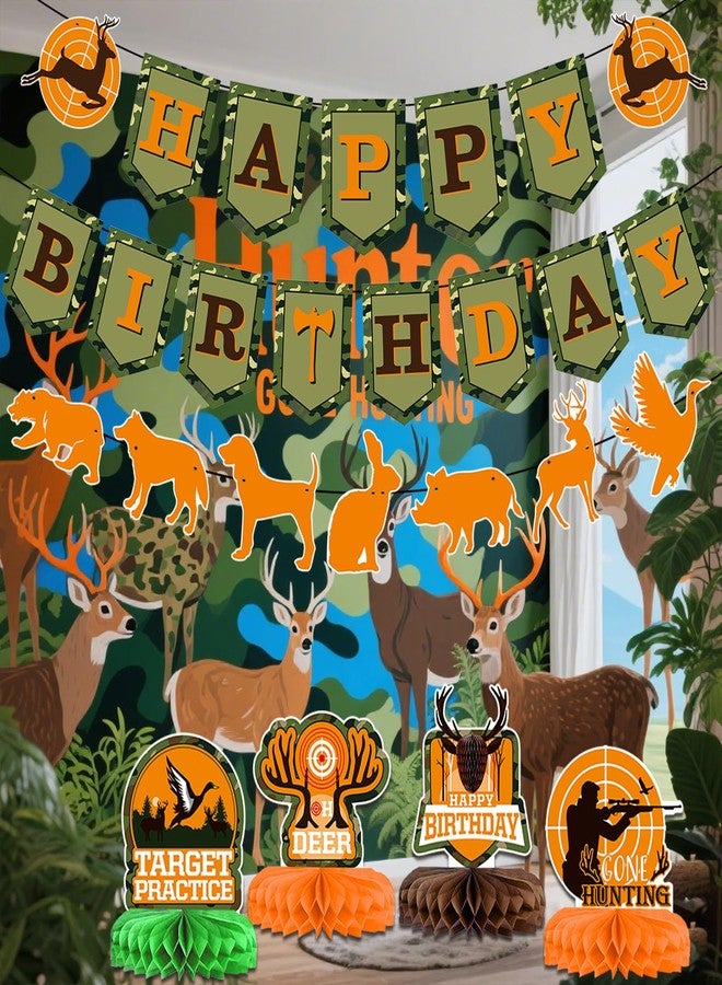 MZ.ogm Hunting Birthday Party Decorations - Camo Birthday Party Decorations Include Banner Deer Table Centerpiece Honeycomb for Party Supplies - Image 4