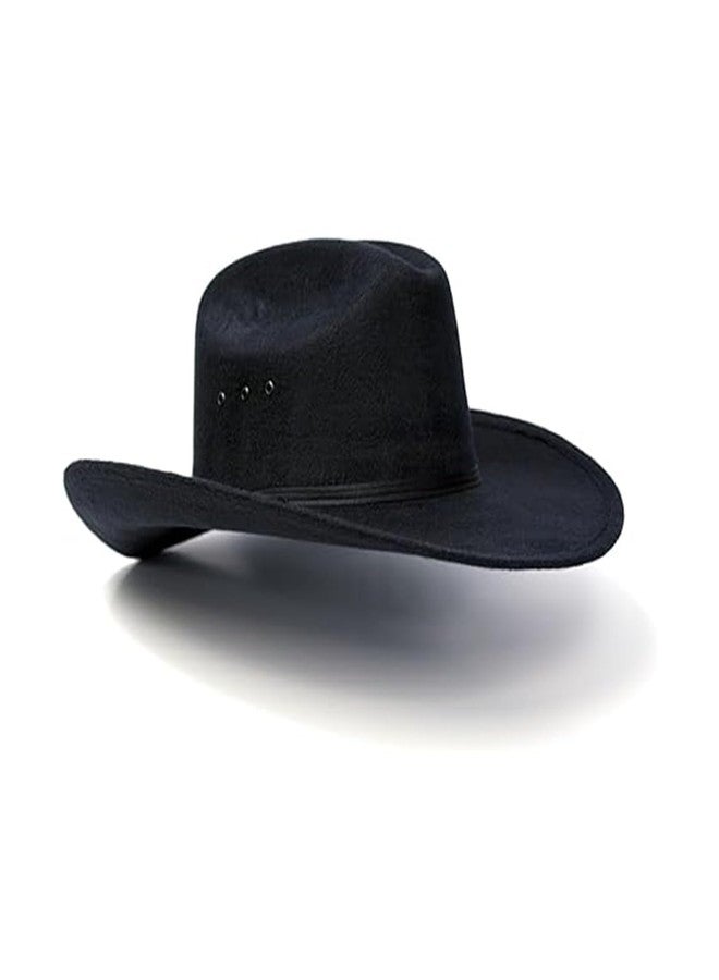 Western Express Felt Finish Cowboy Hat - Cattleman Style with Stylish Hat Band | Cowboy & Cowgirl Hats for Men & Women Black - Image 2
