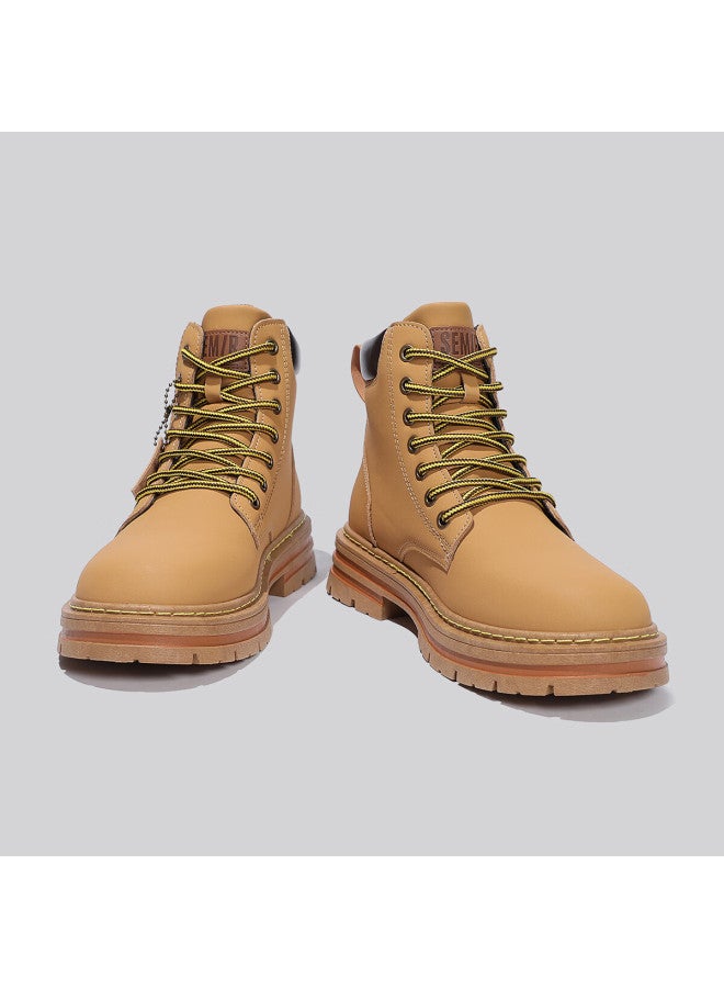 Semir Martin Boots For Men, Autumn And Winter Outdoor Hiking Casual Retro Work Boots Smtx234011 Yellow 42 - Image 3