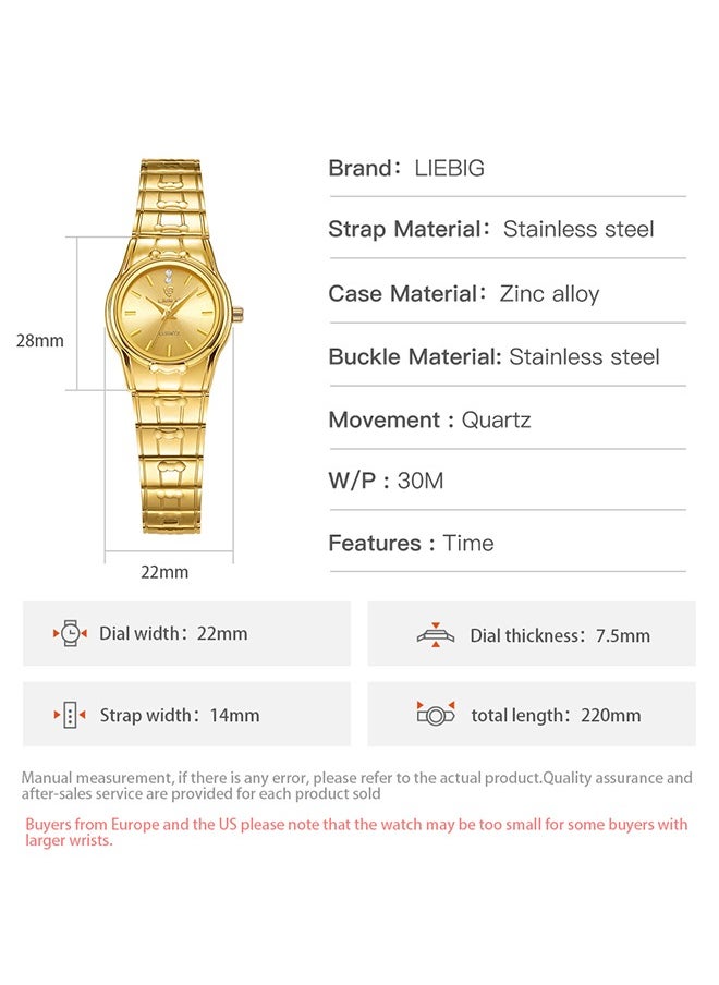 LIEBIG - LIEBIG Fashion Watch Quartz Couple Luxury Golden Stainless Steel Waterproof Casual Watch Gift For Women - Image 1