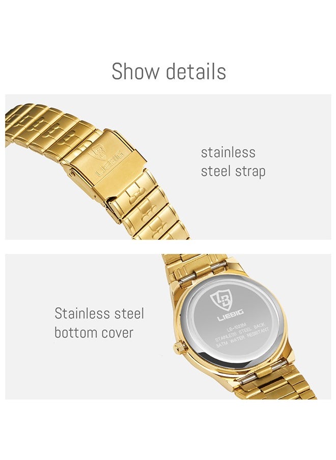 LIEBIG - LIEBIG Fashion Watch Quartz Couple Luxury Golden Stainless Steel Waterproof Casual Watch Gift For Women - Image 1