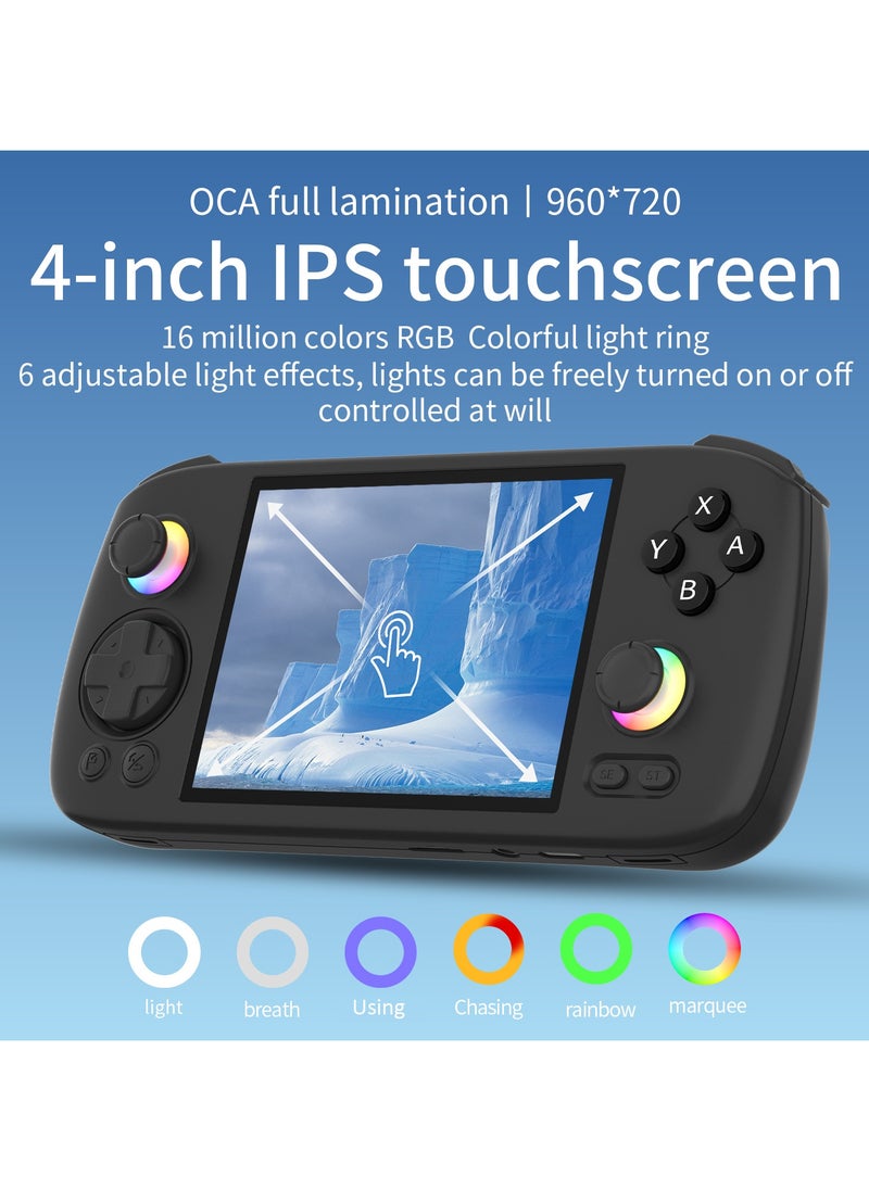 Anbernic RG406H Game Console Android 13 Unisoc T820 Processor 4-inch IPS Screen 960*720 5G WiFi Bluetooth HDMI Output 5000mAh 30 Emulators Over 42K Games Pre-installed 【Black 521GB Over 42,000 Games Pre-installed】