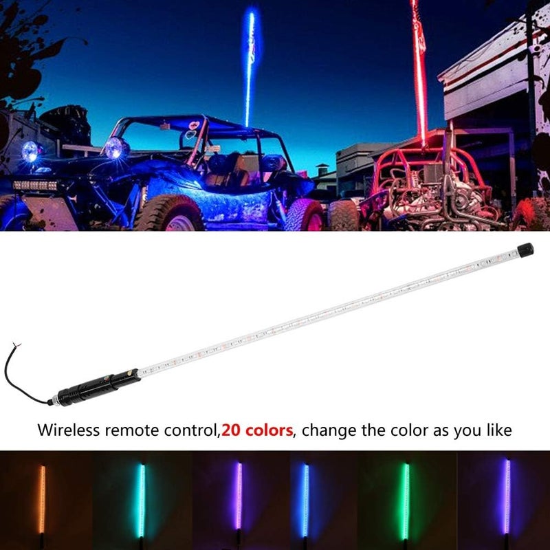 klarako 3FT LED Whip Light, Multicolor LED Antenna Whips Flagpole Lamp with Remote Control for UTV ATV Polaris RZR Off- Road Vehicle Truck - Image 3