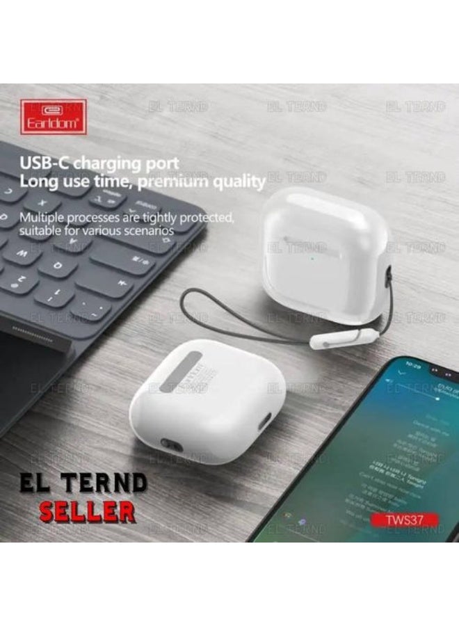 Earldom TWS 37 Wireless Bluetooth Earphones - In-Ear, White - Image 4