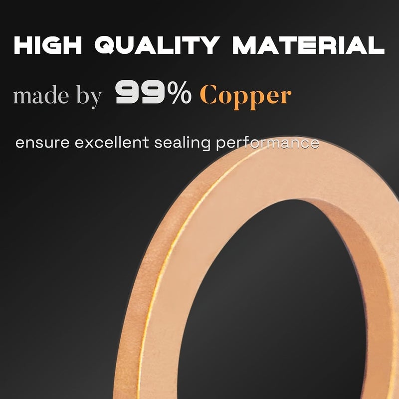 18mm Copper Sealing Washer Oil Drain Plug Gasket 24mm Outer Diameter 1.5mm Thick 12pcs - Image 3