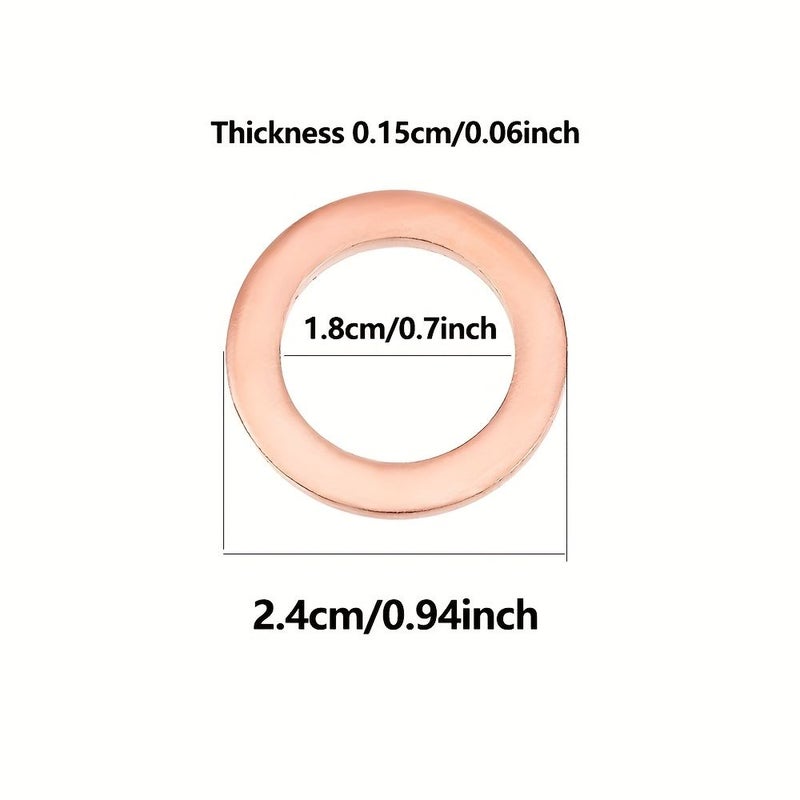 18mm Copper Sealing Washer Oil Drain Plug Gasket 24mm Outer Diameter 1.5mm Thick 12pcs - Image 2