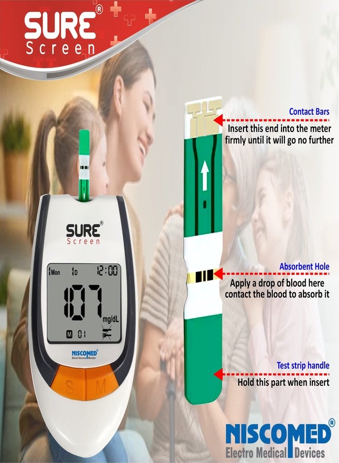 Niscomed Surescreen Blood Sugar Test Strips and Round Blood Lancets Only - Pack of 25 Test Strips and 25 Lancets Only (Use with niscomed surescreen monitor) - Image 5