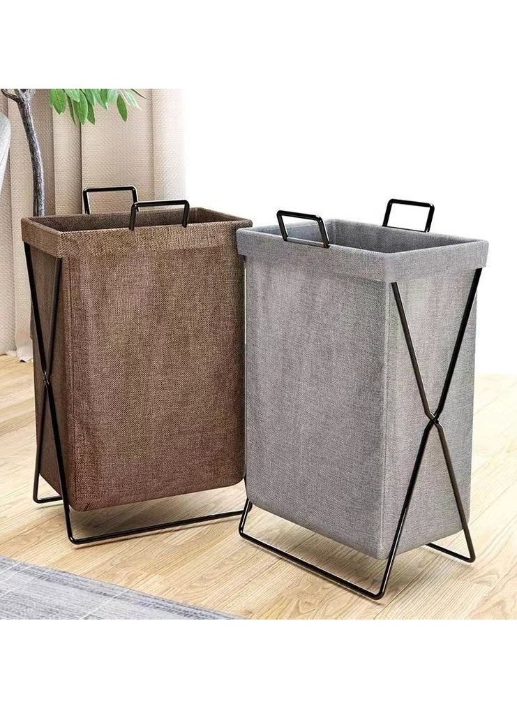 Generic - 50L  Laundry Basket with Stainless Steel Frame, Foldable Collapsible Waterproof Laundry Basket, Laundry Hamper Bag Washing Bin Clothes Bag Organizer Storage Basket - Image 1