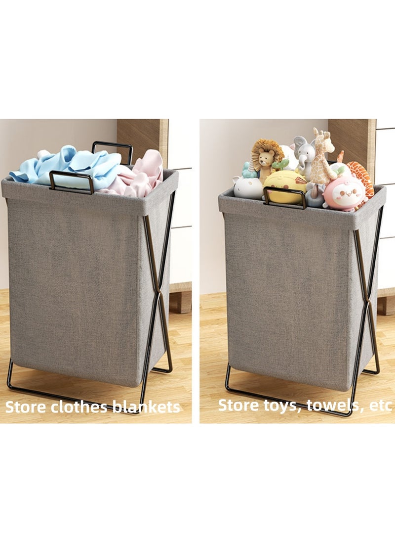 Generic - 50L  Laundry Basket with Stainless Steel Frame, Foldable Collapsible Waterproof Laundry Basket, Laundry Hamper Bag Washing Bin Clothes Bag Organizer Storage Basket - Image 1