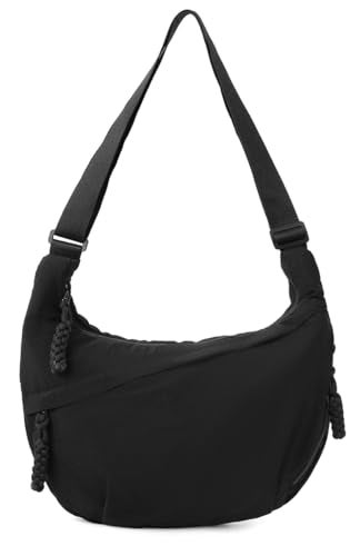 Rungion Hobo Bag for Women Men Crescent Shoulder Bag Retro Nylon Canvas Crossbody Bag Slouchy Corduroy Dumpling Bag Purse - Image 1