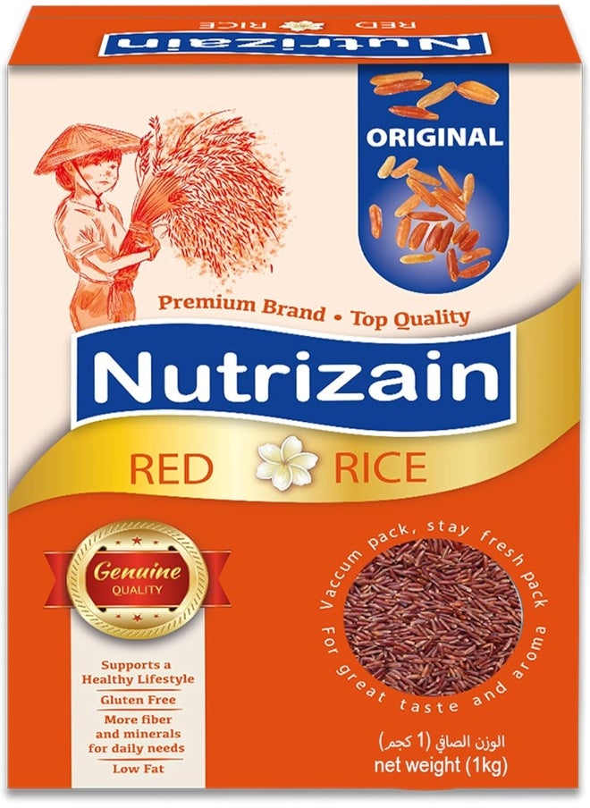 Nutrizain Nutrizain Red Rice 1 Kg | Vacuum Packed | Gluten Free | High Fibre | 100% Natural | Rich in Antioxidants, Zinc, Calcium & Iron | Premium Quality  - Image 1