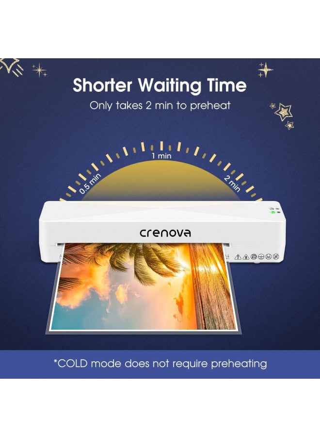 Crenova Crenova A4 Laminator Machine 9 Inch Thermal Laminator with Paper Cutter Corner Rounder A5 A6 Laminating Sheets 4 in 1 Desktop Hot Cold Laminating Machine Easy take for Office School Business Use  - Image 4