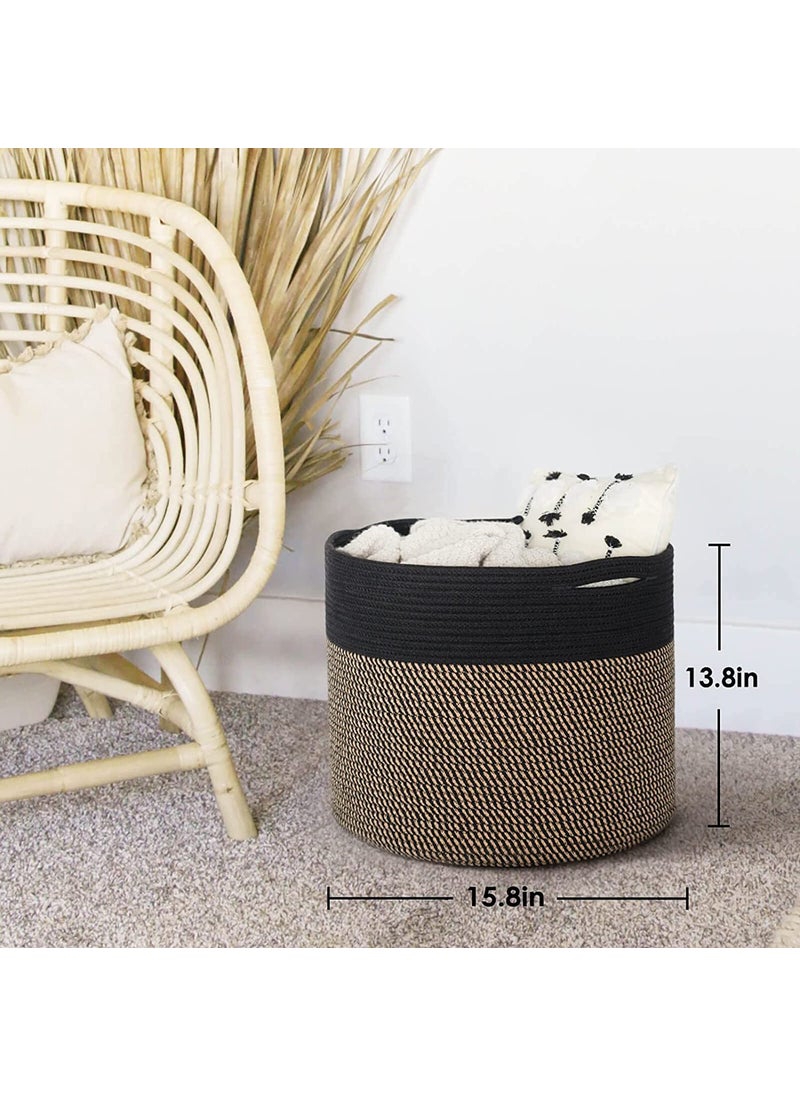 Legacy LEGACY100 Washing Dirty Used Clothes Dry Grass Home Decor Planter Basket Jute Storage Basket for Blanket in Living Room Toy Basket for Nursery Storage Size32x22x18  - Image 3