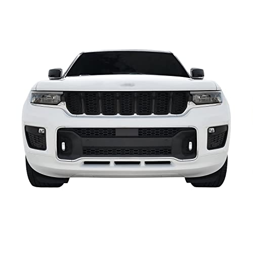 SlickMod تغطية فينيل سوداء SlickMod Chrome Delete لشبكة 2021-2023 جيب جراند شيروكي L (1. تريم الشبكة العلوية، أسود لامع) - Image 3