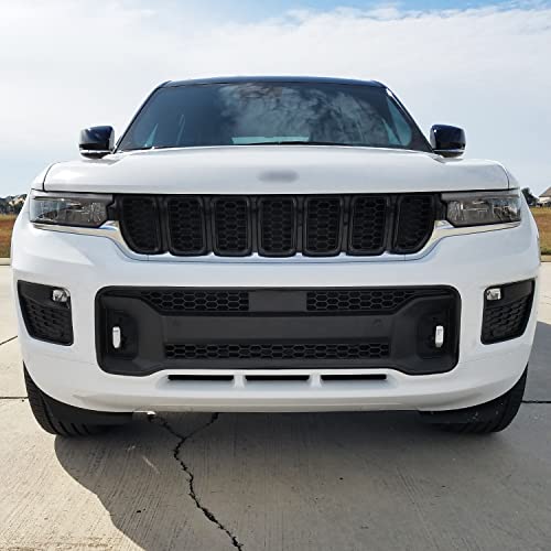 SlickMod تغطية فينيل سوداء SlickMod Chrome Delete لشبكة 2021-2023 جيب جراند شيروكي L (1. تريم الشبكة العلوية، أسود لامع) - Image 4