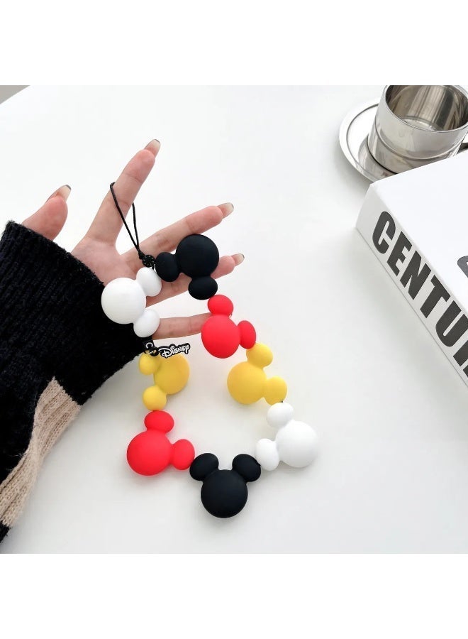 Casetify Disney Mickey Mouse Phone Charm Strap, Multicolor Silicone Mickey Head Beaded Wrist Lanyard, Cute Cartoon Decor Mini Phone Wrist Chain for Girls - Image 5