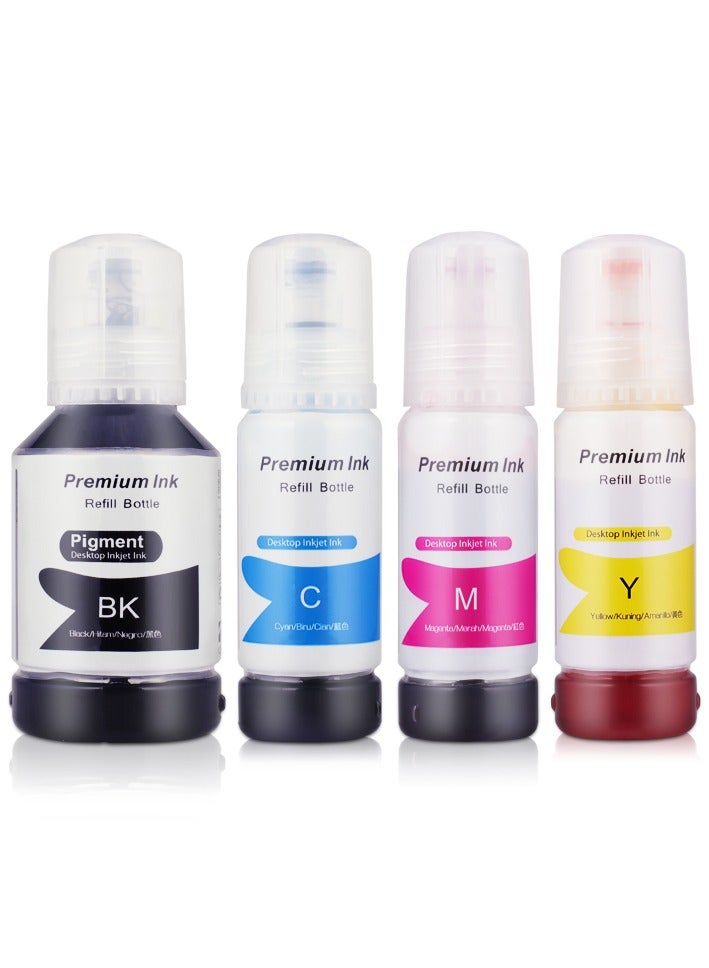 102 Ink 4-Pack for EcoTank for EPSON Combo Set 70ml Compatible for ET-2700 ET-2750 ET-2751 ET-2756 ET-2850 ET-2851 ET-2856 ET-3700 ET-3750 ET-3850 ET-4750 ET-4850