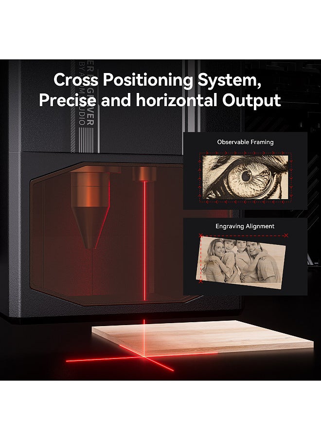 A70 PRO Laser Engraver 77W COS Blue Light Laser Power with F60 Air Assist Set 24000mm/min Engraving Speed and Offline Working 0.01mm Precision