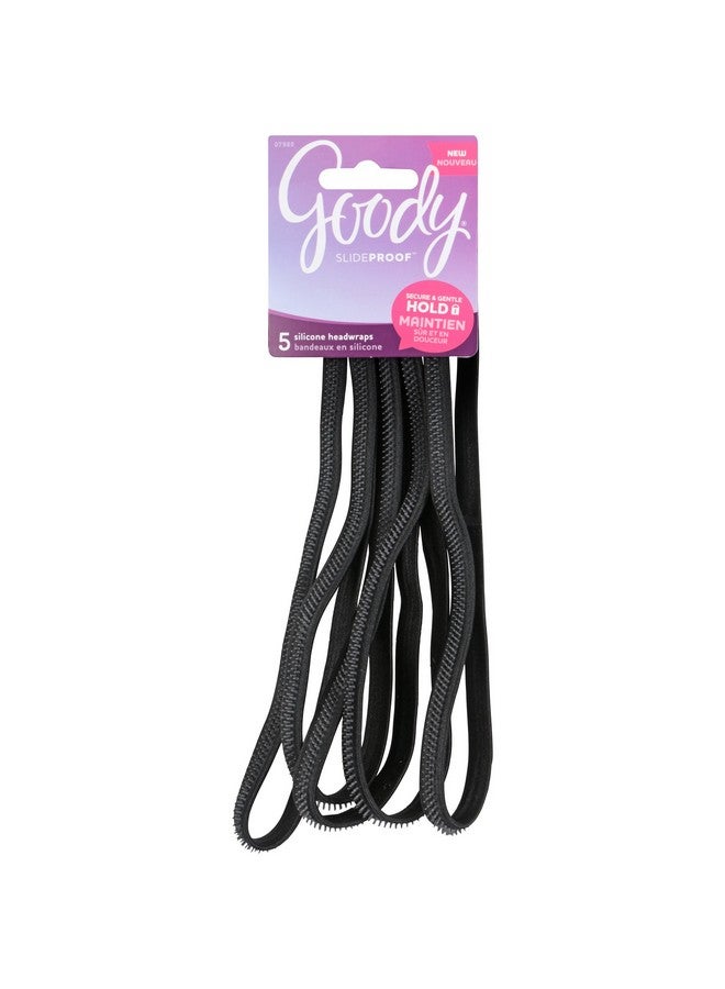 قودي  أغطية رأس رفيعة من السيليكون مقاومة للانزلاق، باللون الأسود، 5 قطع
