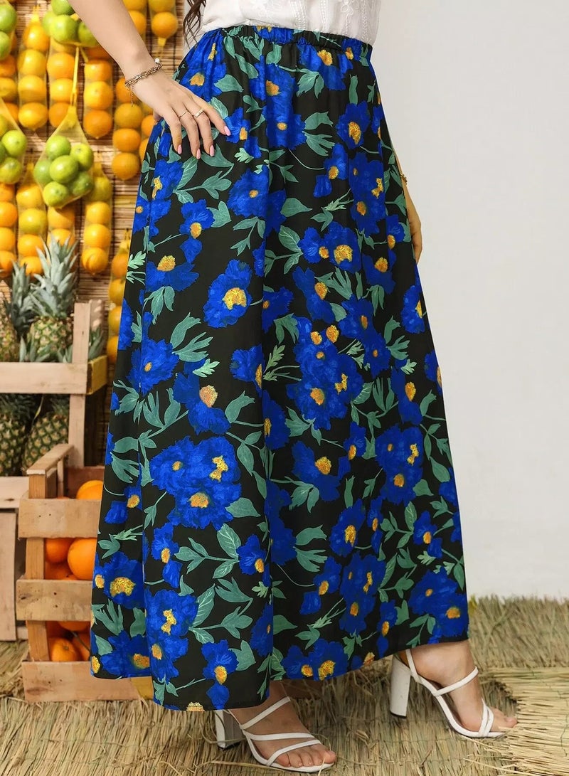 Plus Allover Floral Print Skirt - Image 4