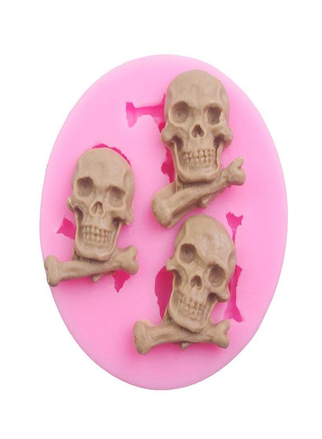 FOYARA 3D Skull Silicone Fondant Molds for Cake Decoration Halloween Chocolate Candy Moulds Polymer Clay Molds Pack of 3 - Image 2