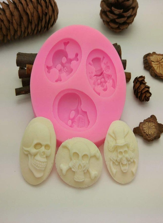 FOYARA 3D Skull Silicone Fondant Molds for Cake Decoration Halloween Chocolate Candy Moulds Polymer Clay Molds Pack of 3 - Image 5