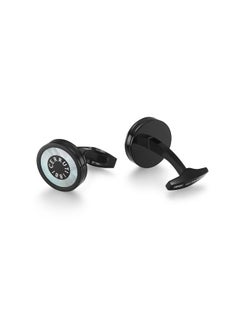 CERRUTI 1881 Lorenzo Black Stainless Steel Cufflinks for Men  - Image 3