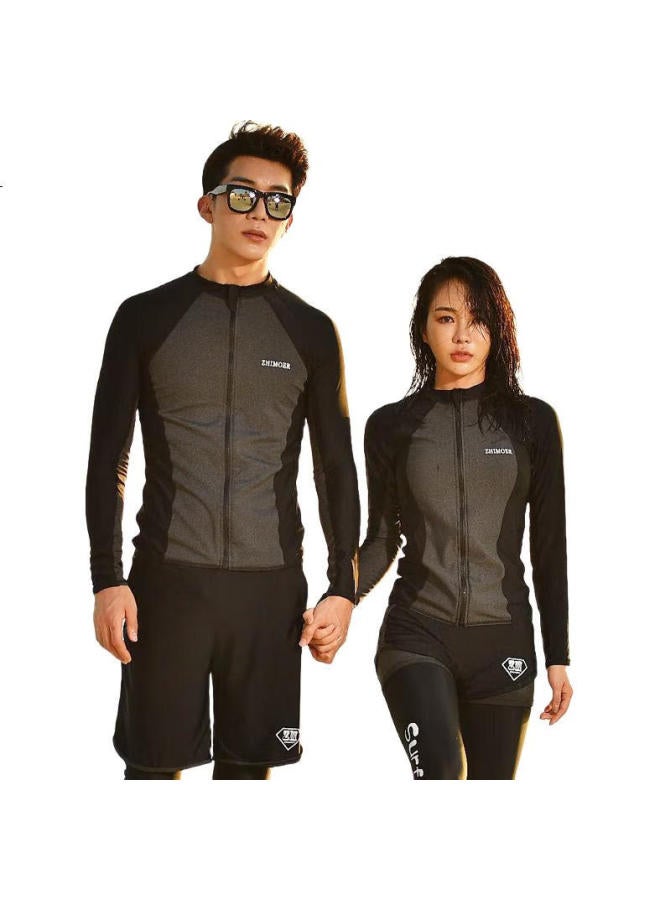 Skin-friendly Couple'S Wetsuit, Women'S Two-Piece Long-Sleeve Sun Protection Jellyfish Suit, Snorkeling Suit, Surfing Suit, Men'S Set, Slimming Swimwear - Image 1