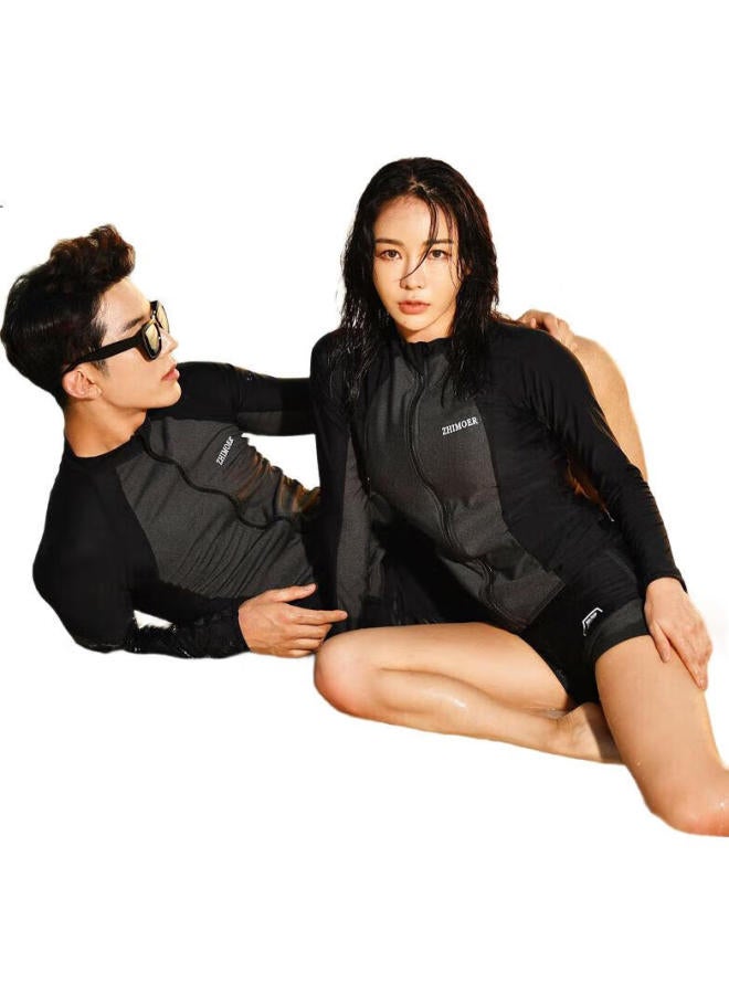 Skin-friendly Couple'S Wetsuit, Women'S Two-Piece Long-Sleeve Sun Protection Jellyfish Suit, Snorkeling Suit, Surfing Suit, Men'S Set, Slimming Swimwear - Image 3
