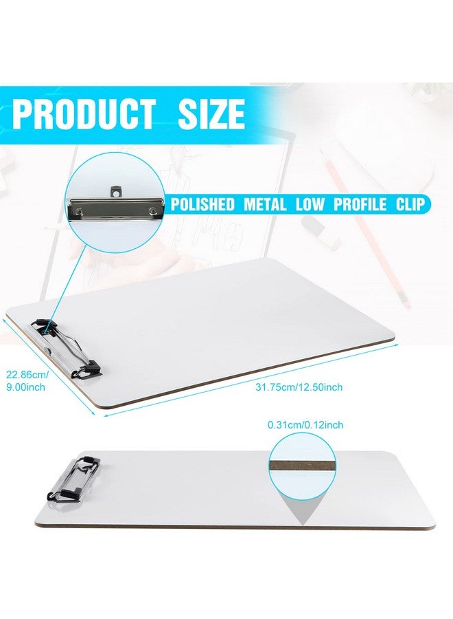 HERKKA Dry Erase Clipboards Herkka 15 Pack Hardboard Office Whiteboard Clipboards Low Profile Clip Standard A4 Letter Size Eco Friendly Size 12.5 X 9 Inch - Image 2