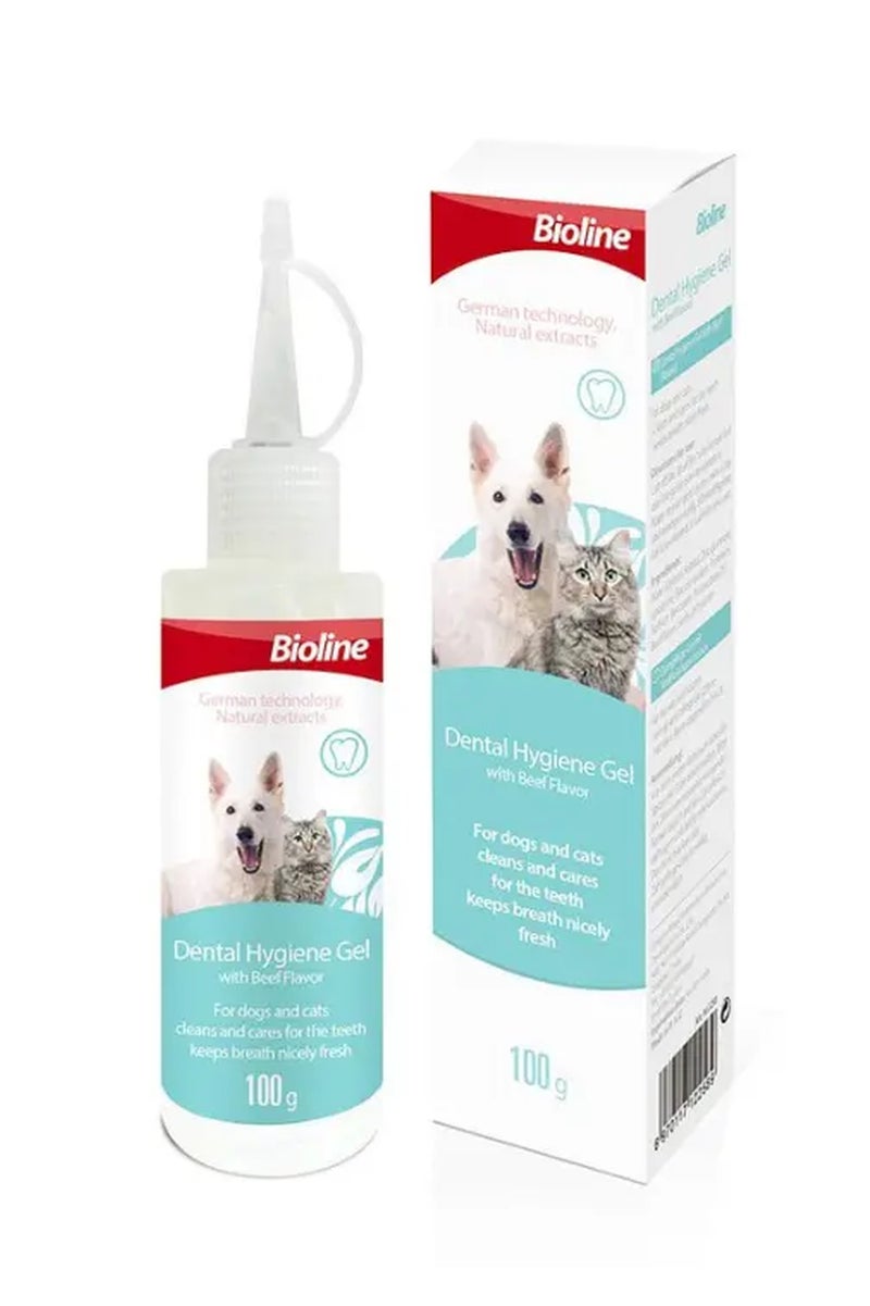 Bioline Dental Hygiene Gel for Cats & Dogs – 100g | Cleans Teeth, Freshens Breath, Supports Gum Health, Safe if Swallowed - Image 1