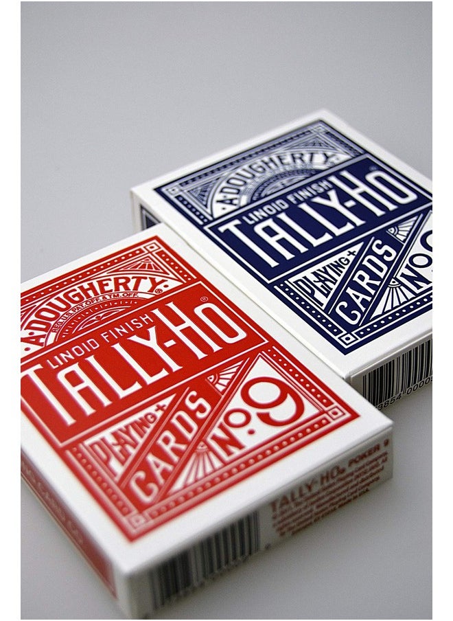 US Playing Cards - 2 Decks Of Tally Ho No 9 Original Fan Back Playing Cards Red And Blue - Image 1