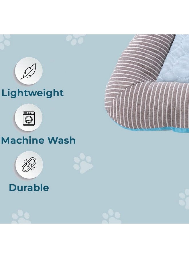 Kuber Industries Rectangular Dog & Cat Bed|Self-Cooling Bed For Dog & Cat|Small Light-Weight & Durable Dog Bed|Zqcj005B-L|Blue - Image 5