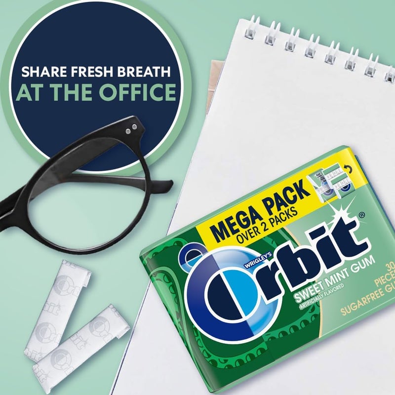 ORBIT Wrigley's Orbit Sweet Mint Sugar Free Chewing Gum Mega Pack - 6 Packs of 30 Pieces Each - Image 5