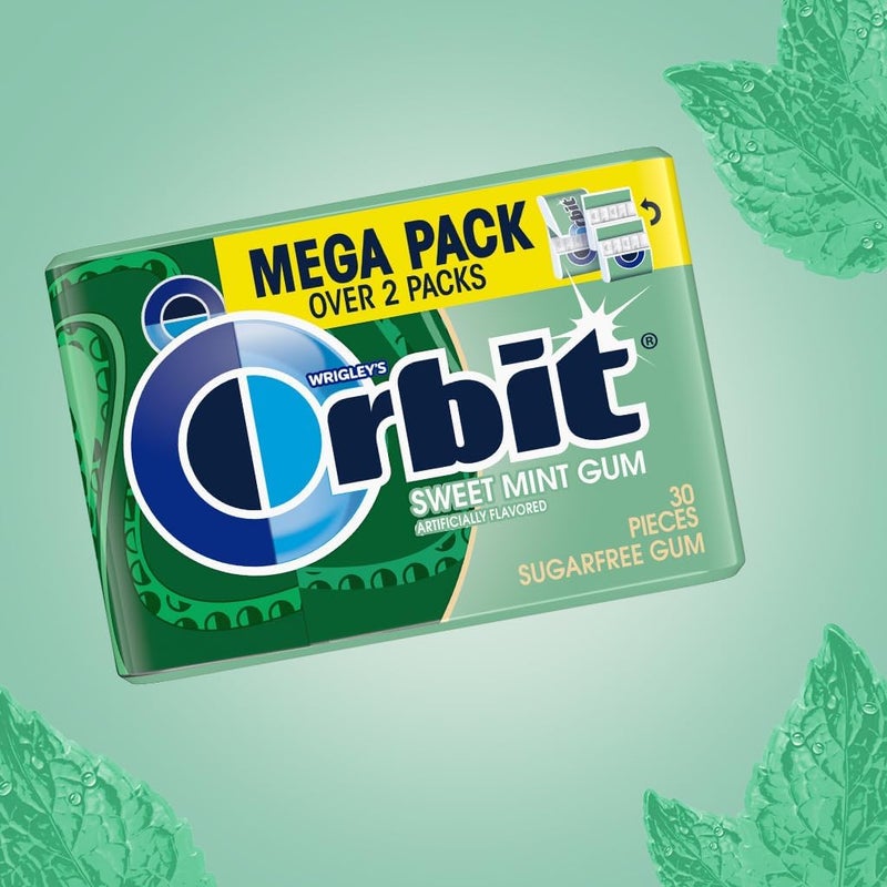 ORBIT Wrigley's Orbit Sweet Mint Sugar Free Chewing Gum Mega Pack - 6 Packs of 30 Pieces Each - Image 3