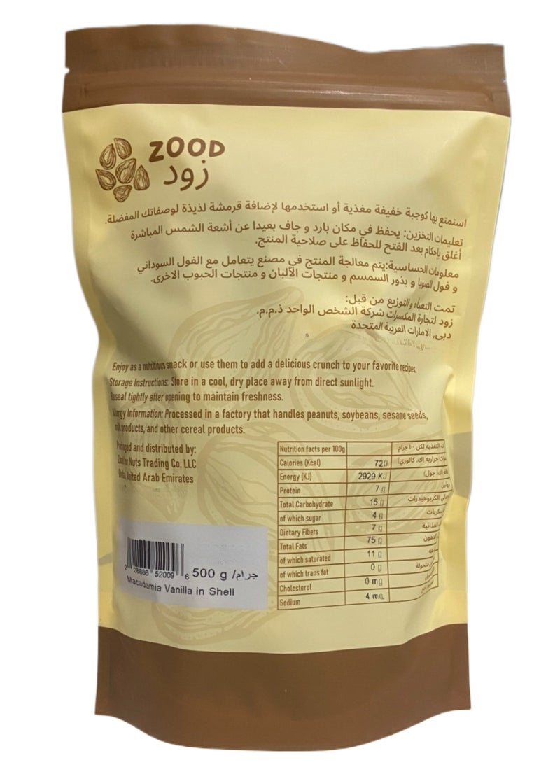 ZOOD - Macadamia Vanilla in Shell 500g - Image 1