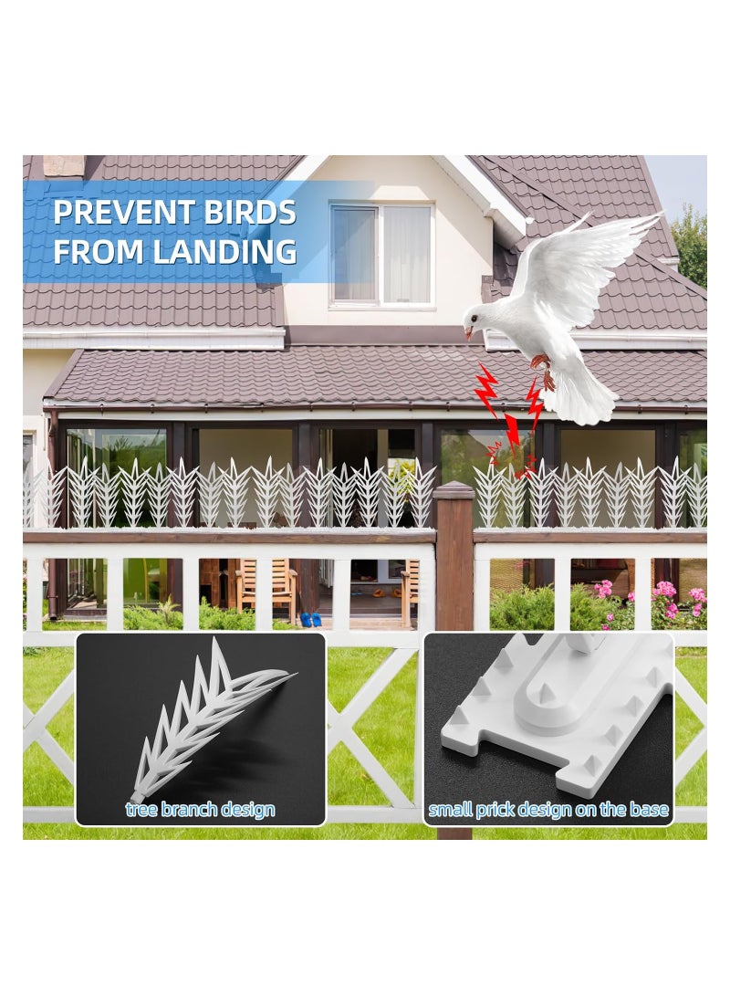 SYOSI Bird Spikes, 6 Pack Bird Defender Spikes Fence Kit, for Outside Disassembled Bird Spikes for Pigeons and Other Small Birds Cats Plastic Anti Bird Spikes for Railing and Roof Covers 5.7 Feet (174cm) - Image 3