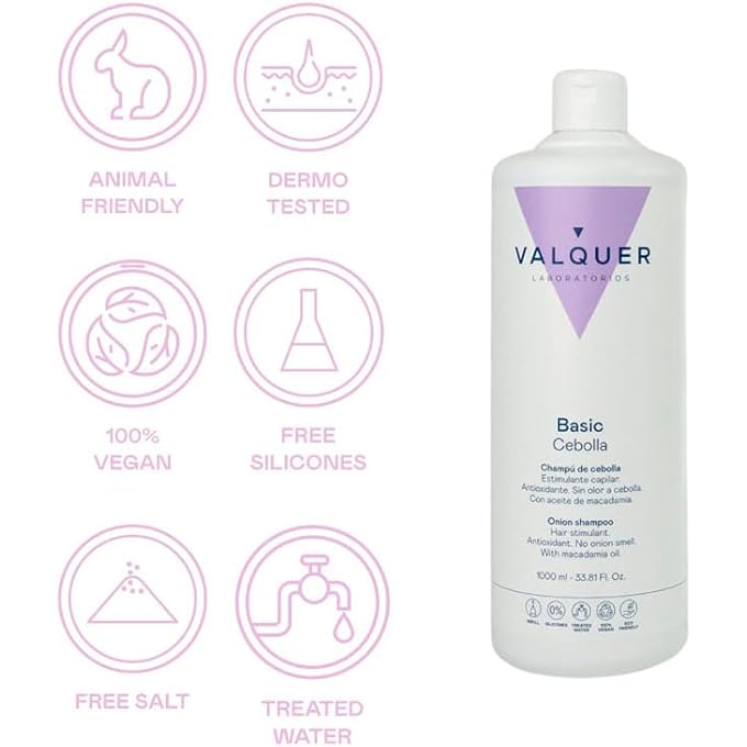 Valquer Laboratorios CUIDADOS ONION SHAMPOO - REDUCE FAT. HAIR STIMULANT 1L [PACK OF 12 UNITS] - Image 2