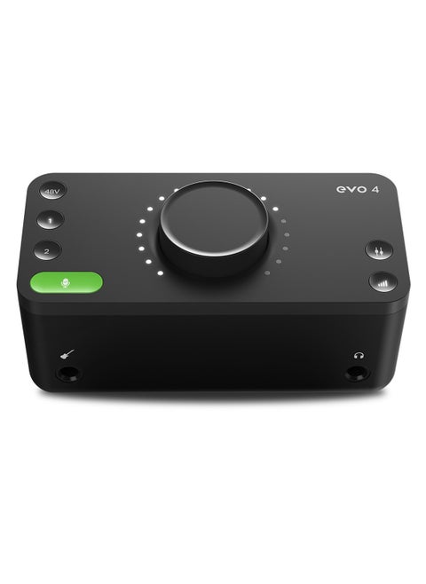 USB 2.0 Audio Interface, 2-in/2-out, 24-bit/96kHz, with 2 EVO Mic Pres, 1 JFET Instrument Input, Headphone Output, Loopback, USB Bus Power, EVO Control App, and Bundled Software - Mac/Win