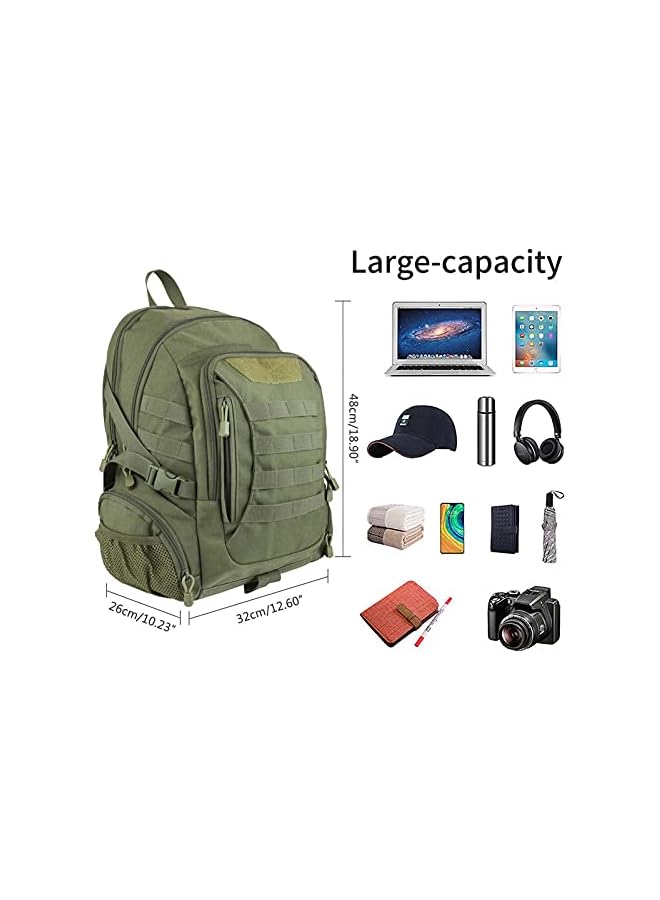 PROMASS Tactical Backpack Camping Rucksack 45L Hiking Backpack Lightweight Water-Resistant Multi-Functional Bag Trekking Rucksack Cycling Climbing Mountaineer Outdoor Sport Daypack Bag (Green) - Image 2