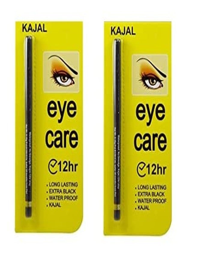 VNZ Eyecare Kajal Pencil 12 Hour Extra Black Long Lasting Water Proof Kajal Pack Of 2 - Image 1