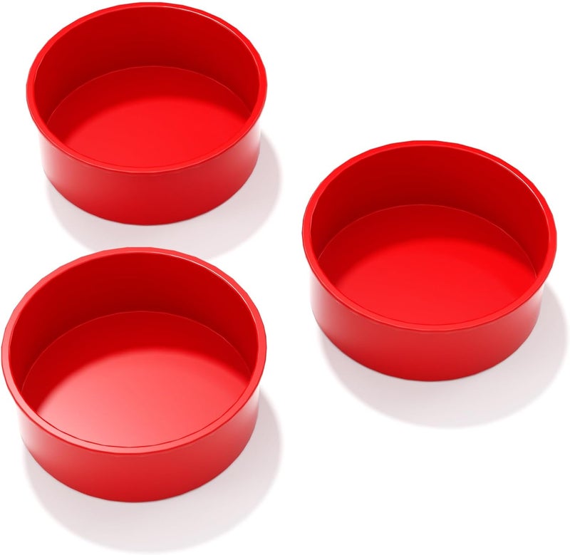 SV Silicone round cake Pan, 6 inch Nonstick smash Pans for Layer, Smash, and Cheese Cakes, 3 packs - Image 1