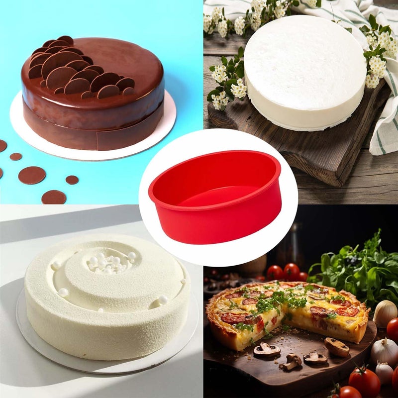 SV Silicone round cake Pan, 6 inch Nonstick smash Pans for Layer, Smash, and Cheese Cakes, 3 packs - Image 2