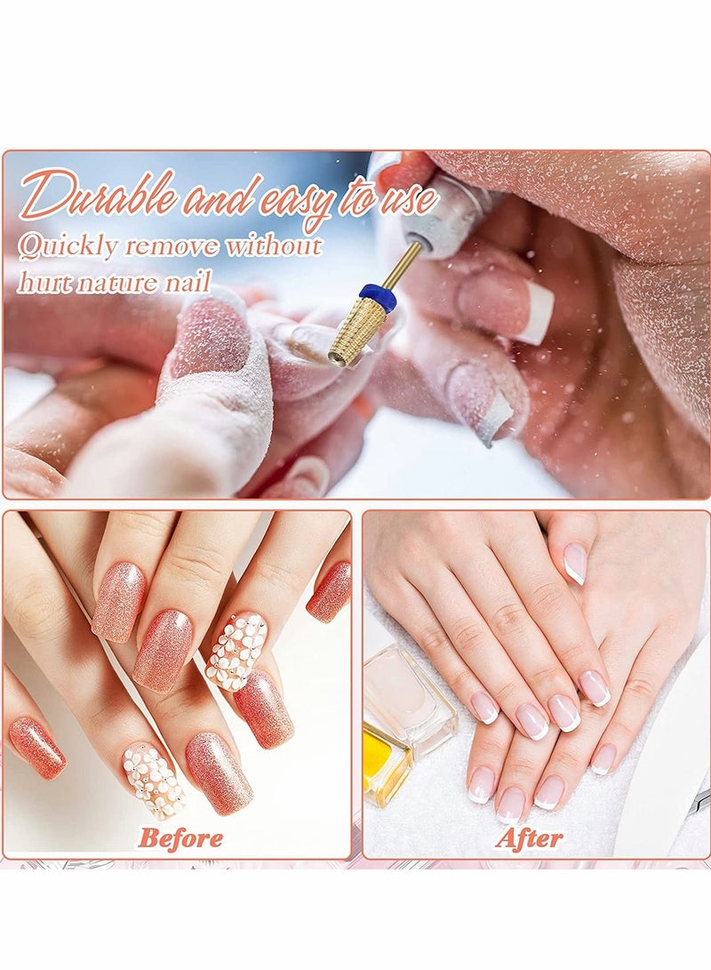 Excefore Carbide Nail Drill Bit Use for both Left to Right Handed, 3/32 Inch Nail Bit for Fast Remove Acrylic Gel Nail 3 Pieces Nail Carbide 5 in 1 Bit Multi-function Tapered Shaping Nail Drill - Image 5